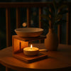 Queimador de Óleo em Bambu e Cerâmica – Aromaterapia com Estilo Natural