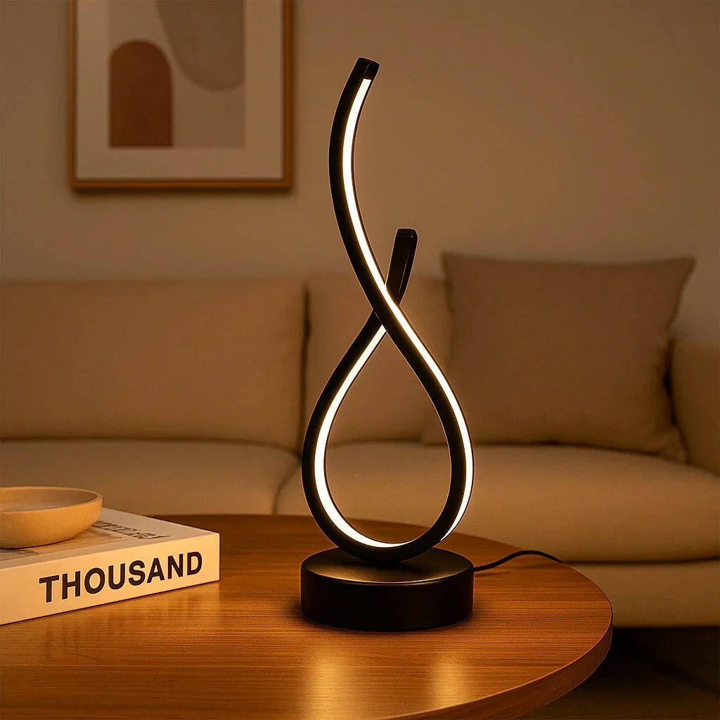 Luminária LED Curva Minimalista – Atmosfera Elegante para Quarto, Sala ou Hall