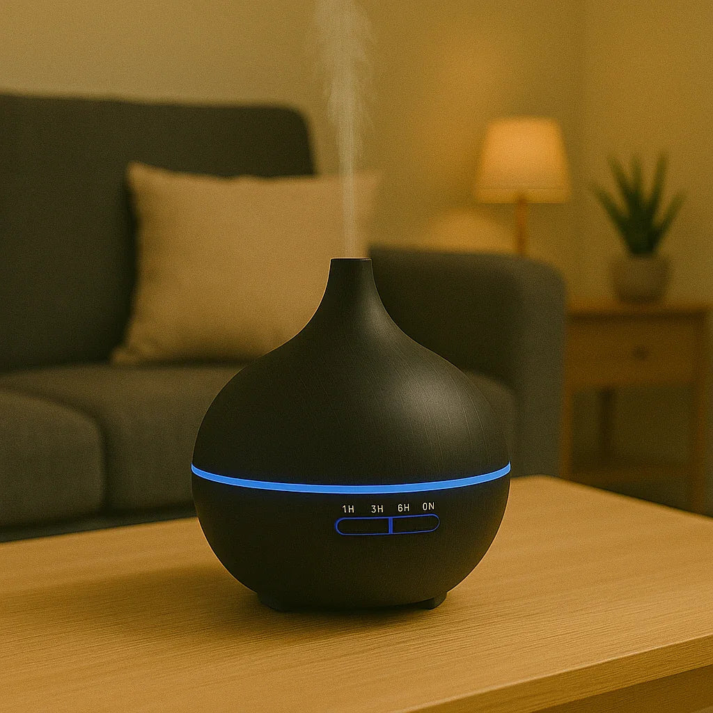 Umidificador de Aromaterapia com Luz Noturna (150ml) – Silencioso e Minimalista