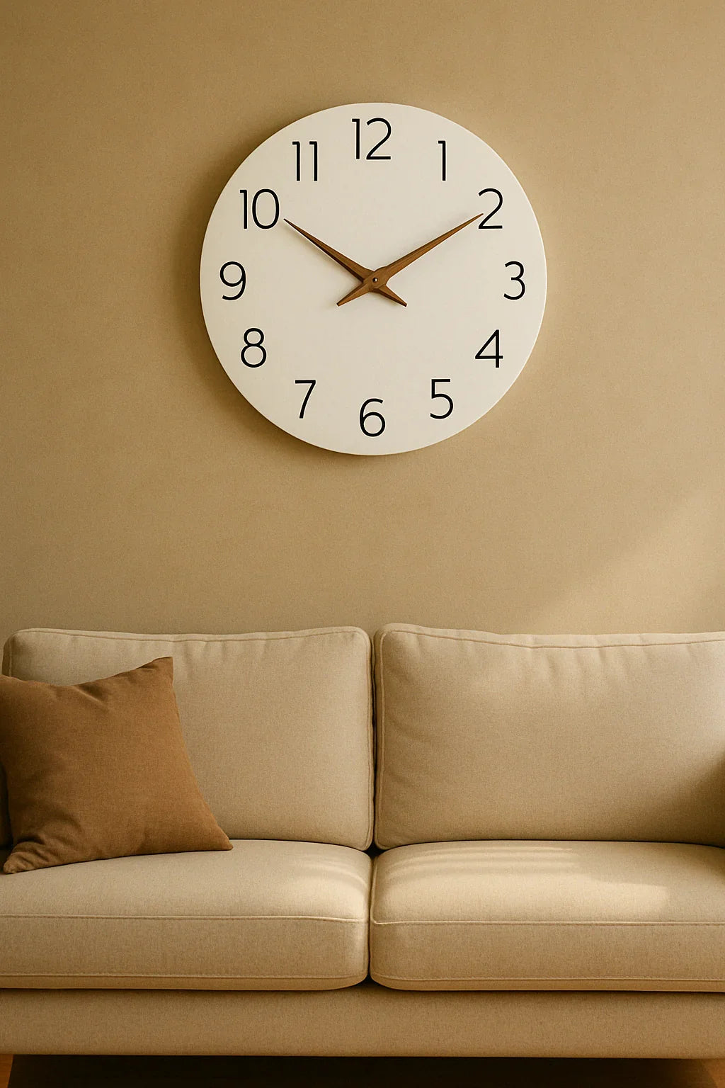 Relógio Minimalista em MDF Branco — Precisão com Estilo Leve
