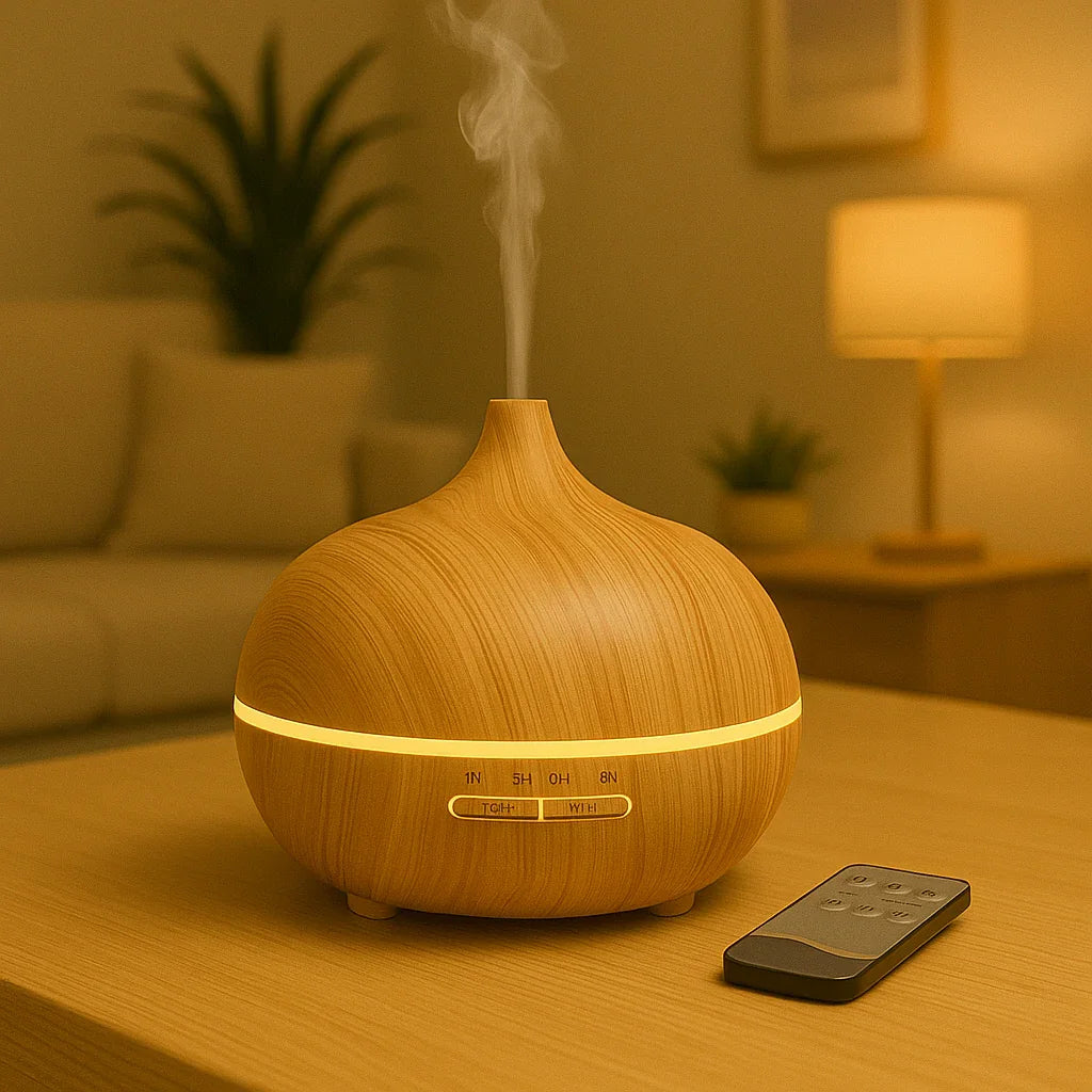 Umidificador de Aromaterapia com Luz Noturna (150ml) – Silencioso e Minimalista