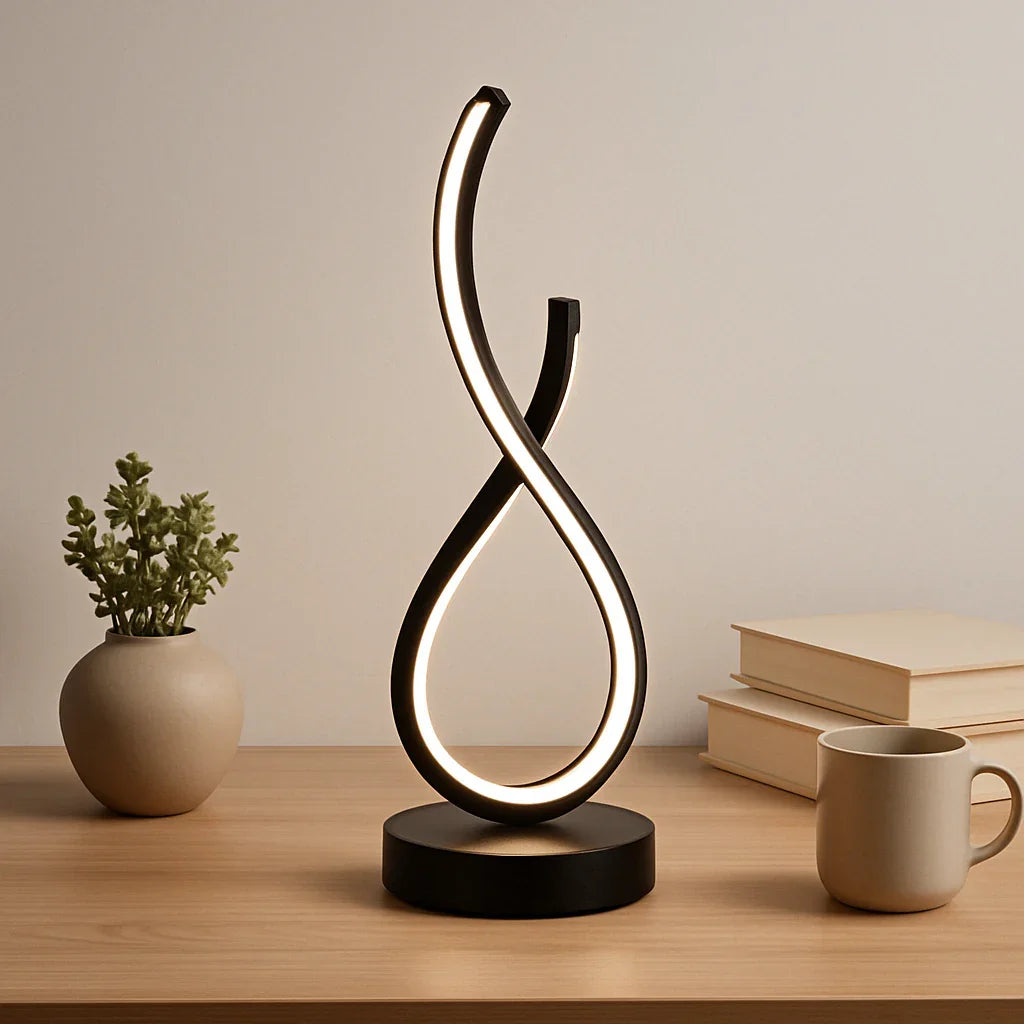 Luminária LED Curva Minimalista – Atmosfera Elegante para Quarto, Sala ou Hall