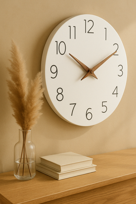🕰️ Relógio de Parede Minimalista em MDF Branco – Design Moderno e Silencioso