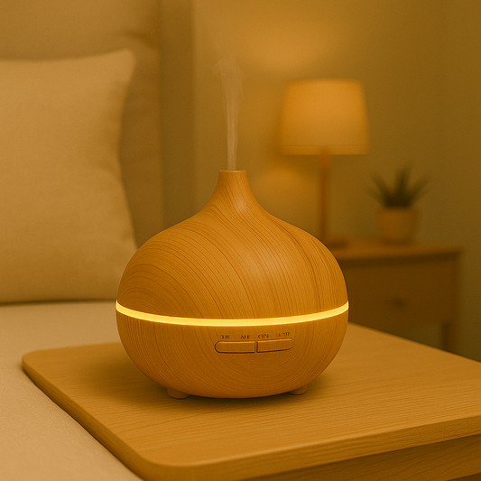 🌫️ Umidificador de Aromaterapia 150ml com Luz Noturna – Silencioso e Estiloso