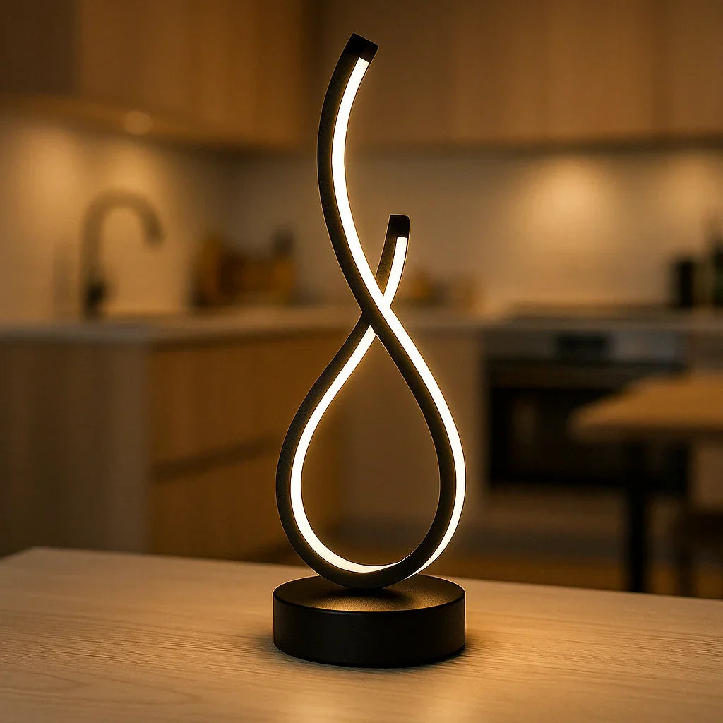 Luminária LED Curva Minimalista – Atmosfera Elegante para Quarto, Sala ou Hall