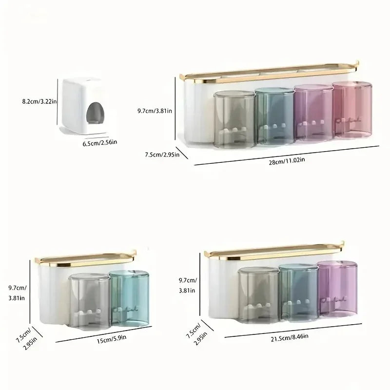 Suporte de Escova com Dispenser – Organização Inteligente para o Banheiro
