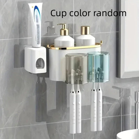Suporte de Escova com Dispenser – Organização Inteligente para o Banheiro